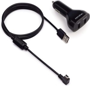 Rexing Dual USB QC2.0 Car Charger w/ 13ft Mini-USB Cable for Powering REXING Dash Cams, Mobile Phones