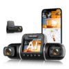 Rexing V2 PRO AI Dash Cam, 3-Channel Front/Cabin/Rear 1080p Recording with Wi-Fi and GPS