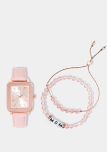 Blush Square Watch & Bracelet Set