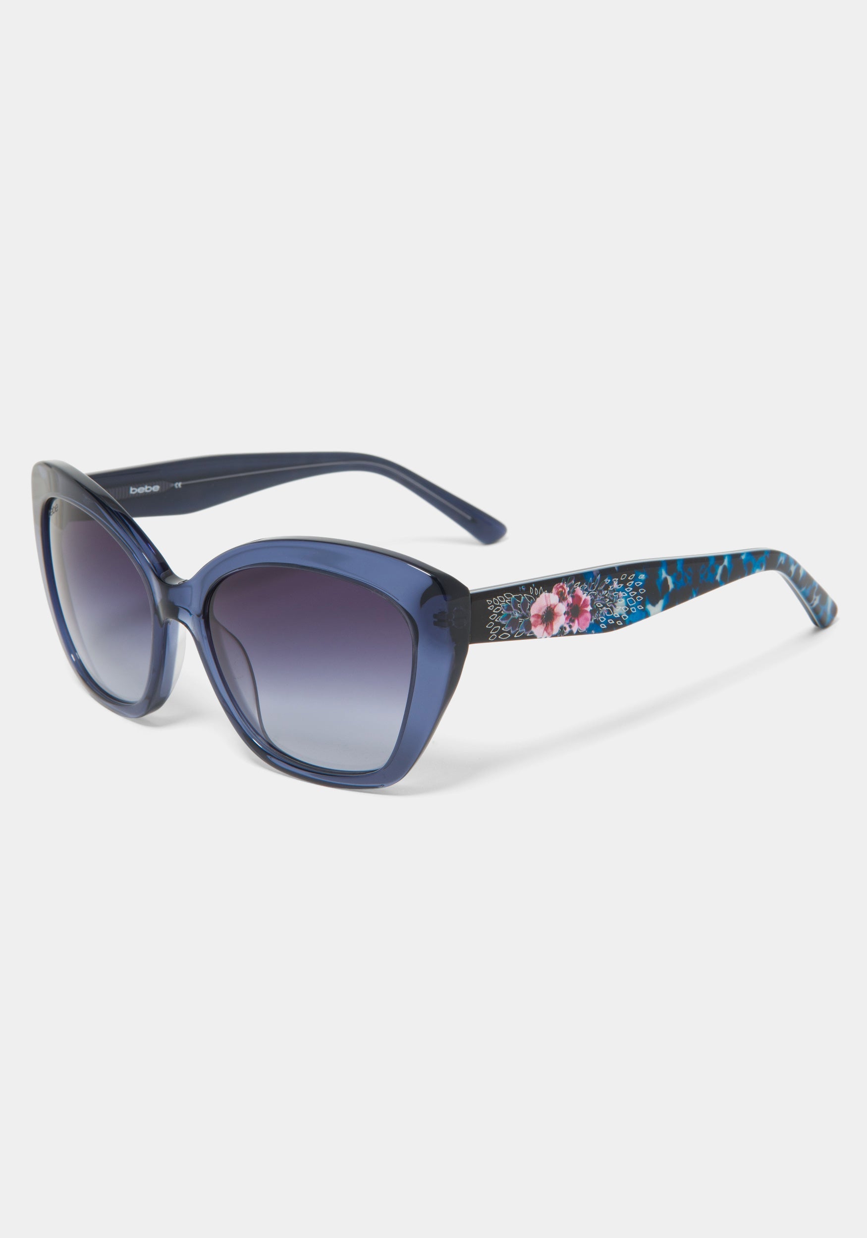 Blue Crystal Geometric Sunglasses