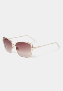 Gold Glitter Square Sunglasses