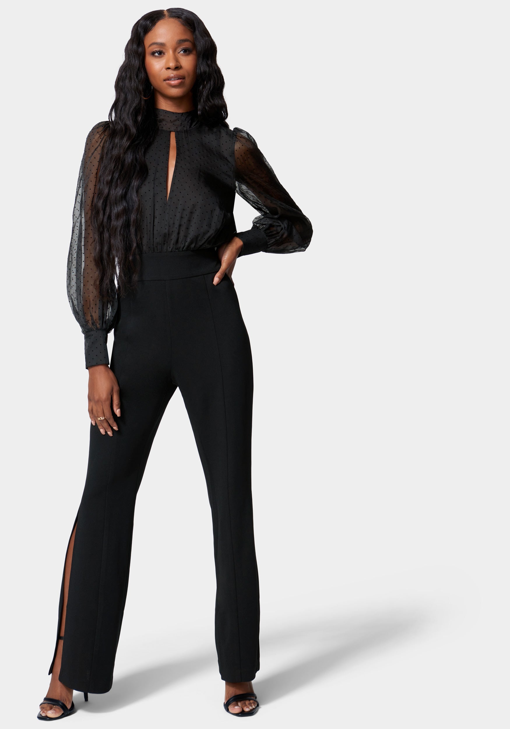 Puff Sleeve Flared Leg Jumpsuit - The Local Chirp