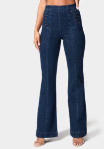 Wide Leg High Waist Eyelet Jean