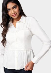 Poplin Bustier Illusion Blouse