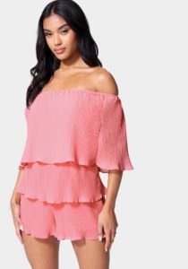 Tiered Ruffle Off Shoulder Romper