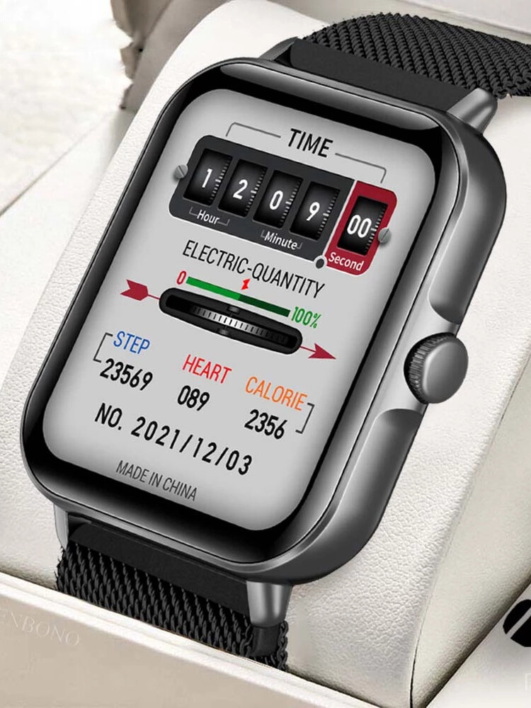 1.69 inch HD Full Touch Screen Bluetooth Calling Real-time Heart Rate Blood Pressure SpO2 Monitor Multi-sport Modes IP67