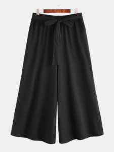 Mens Plain Solid Color Loose Baggy Wide Leg Pants