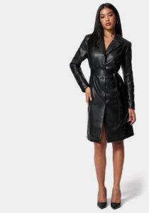 Vegan Leather Long Coat