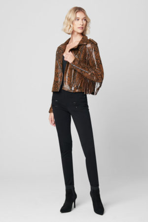 Blank NYC Jacket in Word Of Mouth Brown Snake Skin, Size M