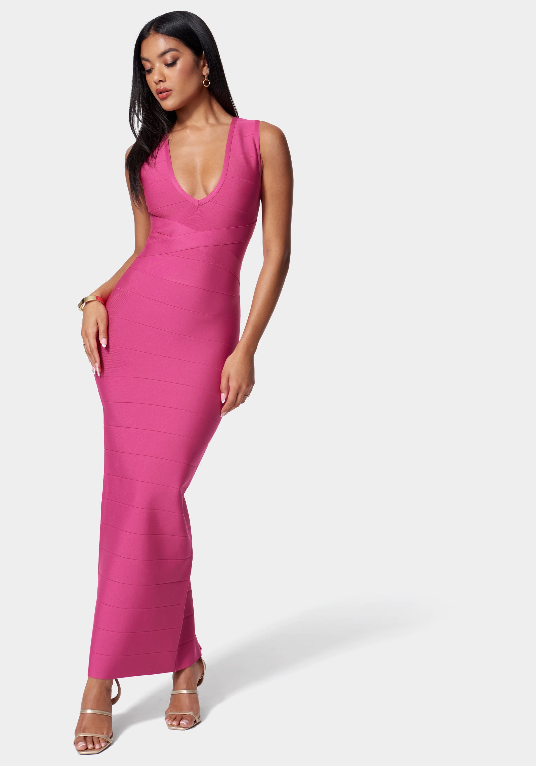 Luxe Bandage Double V Gown