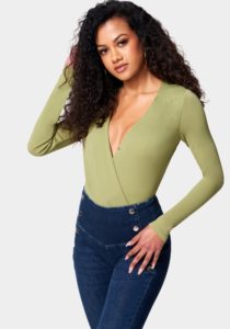 Wrap Front Knit Bodysuit